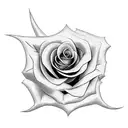 Rose metal tattoo design idea