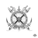 World War Two, Navy, Fight tattoo design idea