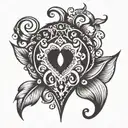 tear drop heart tattoo design idea