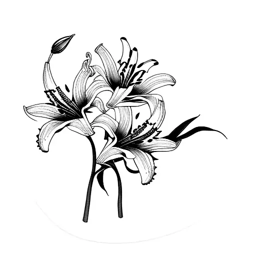 tiger lilies tattoo design idea