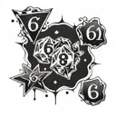 ice cubes and numbers 3 and 6 stars tattoo design idea