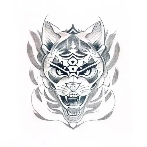 A sketch-style tattoo of a fierce panther running through the streets of Los Angeles tattoo design idea