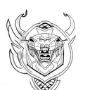 A sketch-style tattoo of a fierce panther running through the streets of Los Angeles tattoo design idea