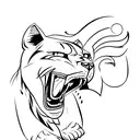 A sketch-style tattoo of a fierce panther running through the streets of Los Angeles tattoo design idea