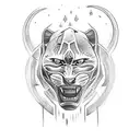 A sketch-style tattoo of a fierce panther running through the streets of Los Angeles tattoo design idea