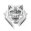 A sketch-style tattoo of a fierce panther running through the streets of Los Angeles tattoo design idea