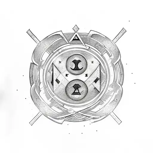 Galactic runes spelling out Viking sayings tattoo design idea