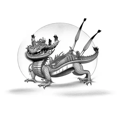 Mulán, mushu and cricket tattoo design idea