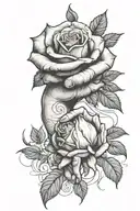 rose and the creation of adam hands tattoo design idea