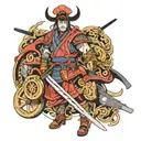 Samurai, car parts tattoo design idea