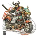 Samurai, car parts tattoo design idea