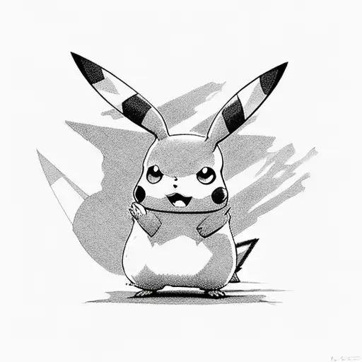 pikachu with katana tattoo design idea