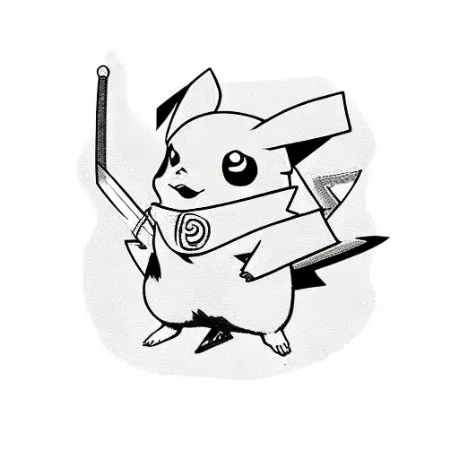 pikachu samurai tattoo design idea
