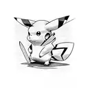 pikachu with katana tattoo design idea