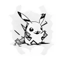 pikachu with katana tattoo design idea