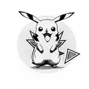 pikachu with katana tattoo design idea