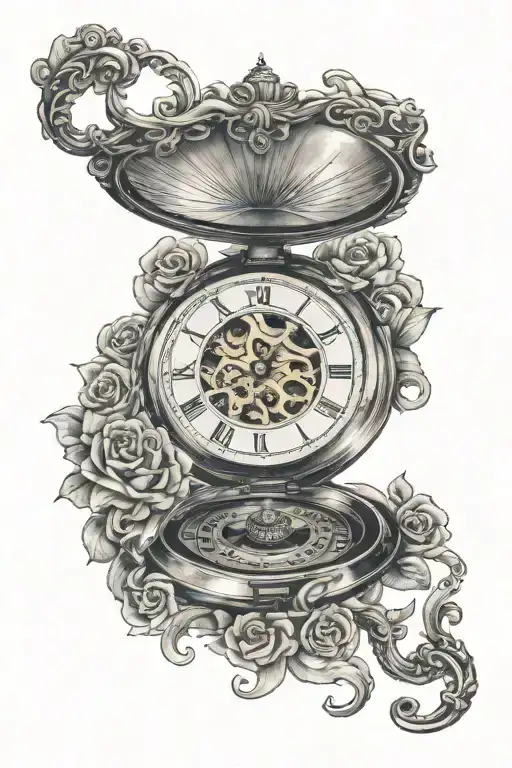 Pocket Watch tattoo design idea