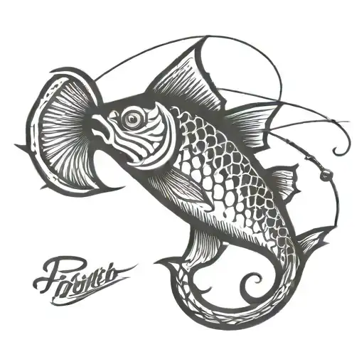 fishing hook tattoo design idea