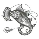 fishing hook tattoo design idea