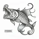 fishing hook tattoo design idea