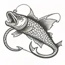 fishing hook tattoo design idea