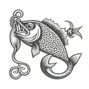 fishing hook tattoo design idea
