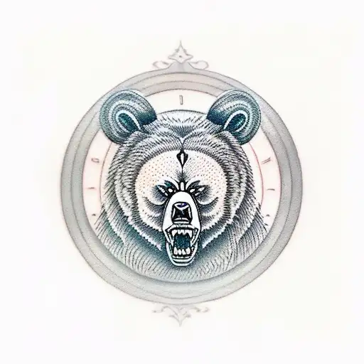 angry strong bear tattoo design idea