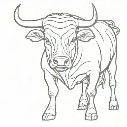 bull noble posture with head up  tattoo design idea