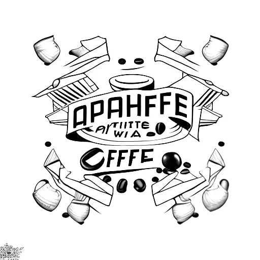 A minimalist tattoo of a paper airplane made out of coffee beans, symbolizing the client's occupation as a flight attendant and their passion for coffee. tattoo design idea