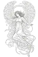 angel falling tattoo design idea