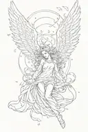 angel falling tattoo design idea