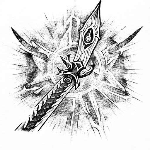 darksouls coiled sword that is stabbed into a bonfire  tattoo design idea