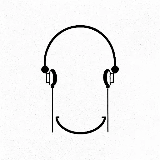 headphones and anxiety tattoo design idea