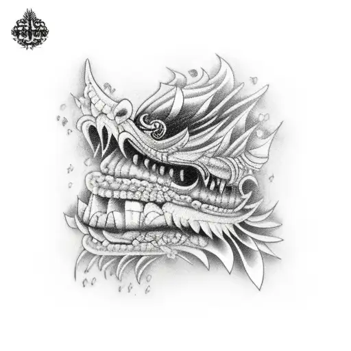 building on fire tattoo design idea