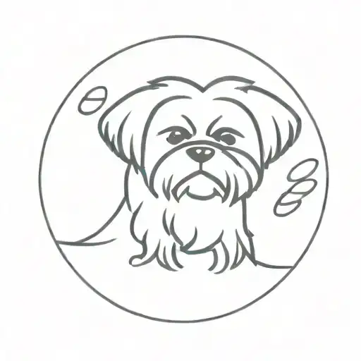 shih tzu dog paw print tattoo design idea