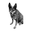 a blue heeler tattoo design idea