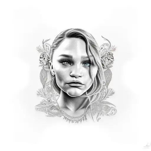 Realism "Maddie Ziegler" Tattoo Idea BlackInk AI