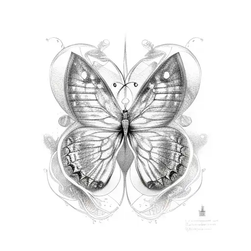 butterfly heart  tattoo design idea