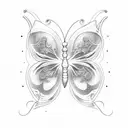 butterfly heart  tattoo design idea