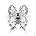 butterfly heart  tattoo design idea