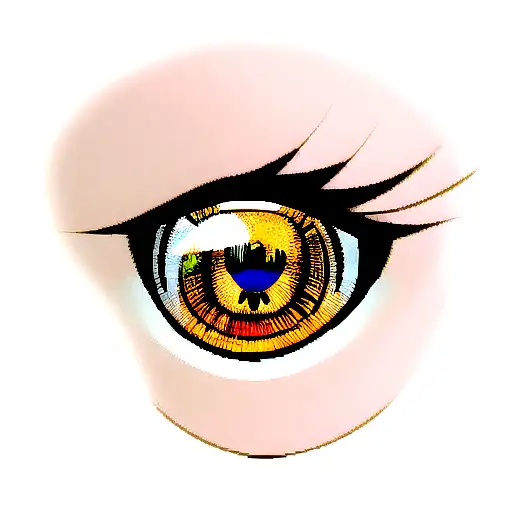 anime eyes with gold kanji eyeballs tattoo design idea