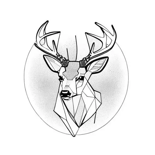 Original Geometric deer tattoo design – TattooDesignStock