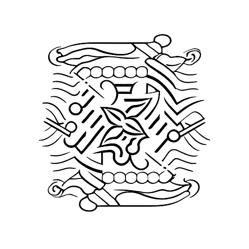 meat pie with flames around it tattoo design idea