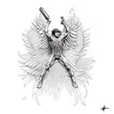 icarus falling tattoo design idea