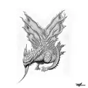 Godzilla, mothra, ghidorah tattoo design idea