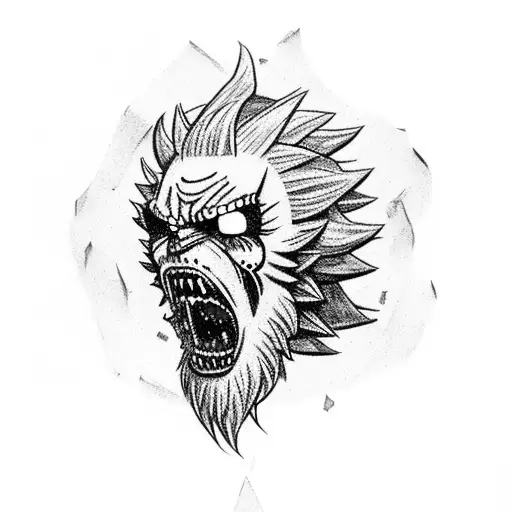  Lobo vikingo rick y morty tattoo design idea