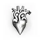 Heart with audio elements tattoo design idea