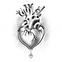 Heart with audio elements tattoo design idea