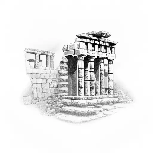 An ancient Greek gymnasium filled with bodybuilders tattoo design idea