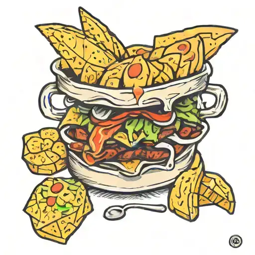 chips meal tattoo design idea